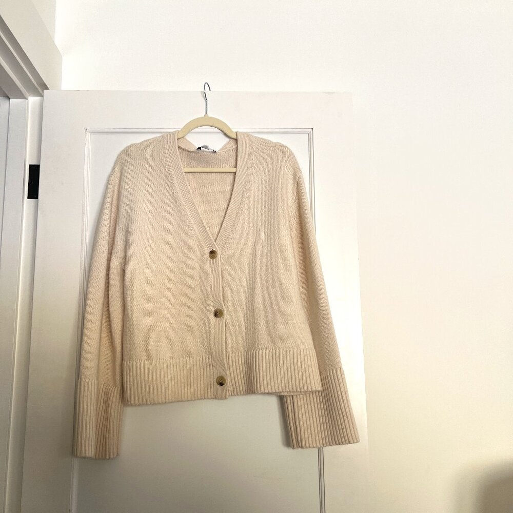 & Other Stories Boxy Wool Alpaca Cardigan with Wide Sleeves
